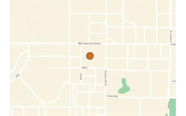 Stylized map showing the location of Vital Loom at 3822 Cedar Crest Drive, Austin, Texas, with surrounding streets and green areas.