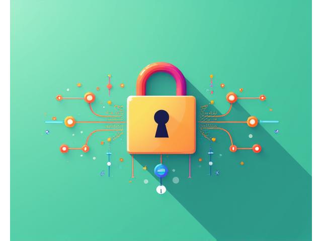 A stylized icon representing data flow and privacy, with secure lock and flowing data streams, in the brand's green, orange, and blue.