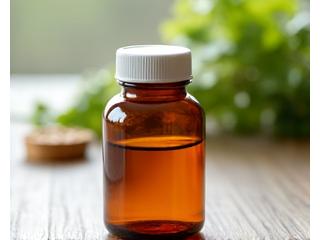 A bottle of premium multivitamin tablets with a leafy green background.