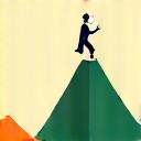 Illustration of a person climbing stairs, representing fitness milestones.